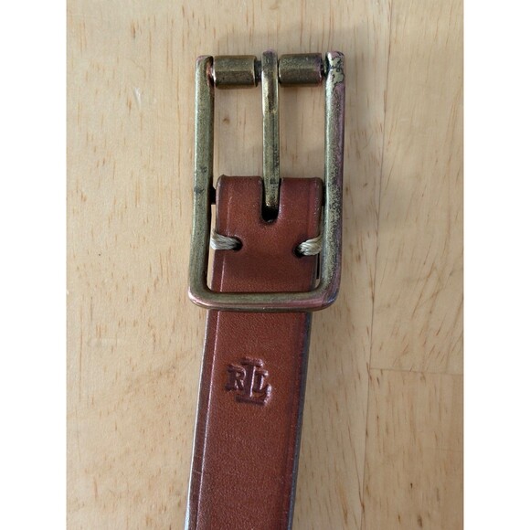 Lauren Ralph Lauren Women\'s Brown Leather Belt Sz S main image 8